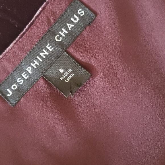 JOSEPHINE CHAUS Women's Crinkled Velvet Silk Blend Old Money Top Plum Size 6 - Picture 7 of 9